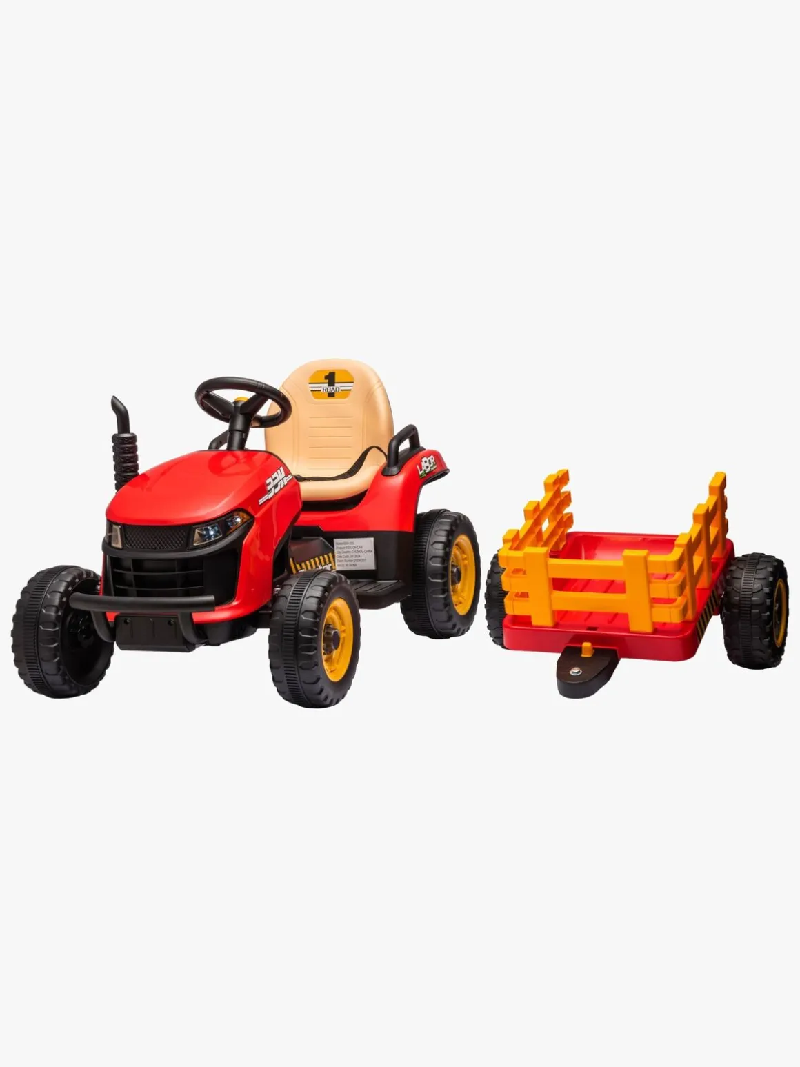 Alex's Garage Eltraktor med Trailer, Rød