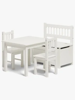 Alice & Fox LOVIS Bord & Stole + Sofa med Opbevaring, Hvid