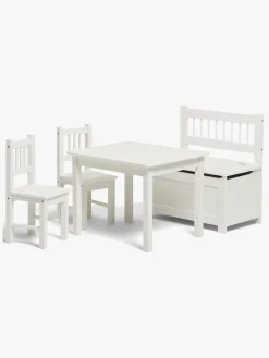 Alice & Fox LOVIS Bord & Stole + Sofa med Opbevaring, Hvid