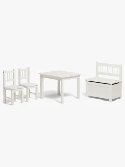 Alice & Fox LOVIS Bord & Stole + Sofa med Opbevaring, Hvid