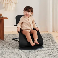 BabyBjörn Balance Soft Skråstol Woven, Sort/Mørkegrå