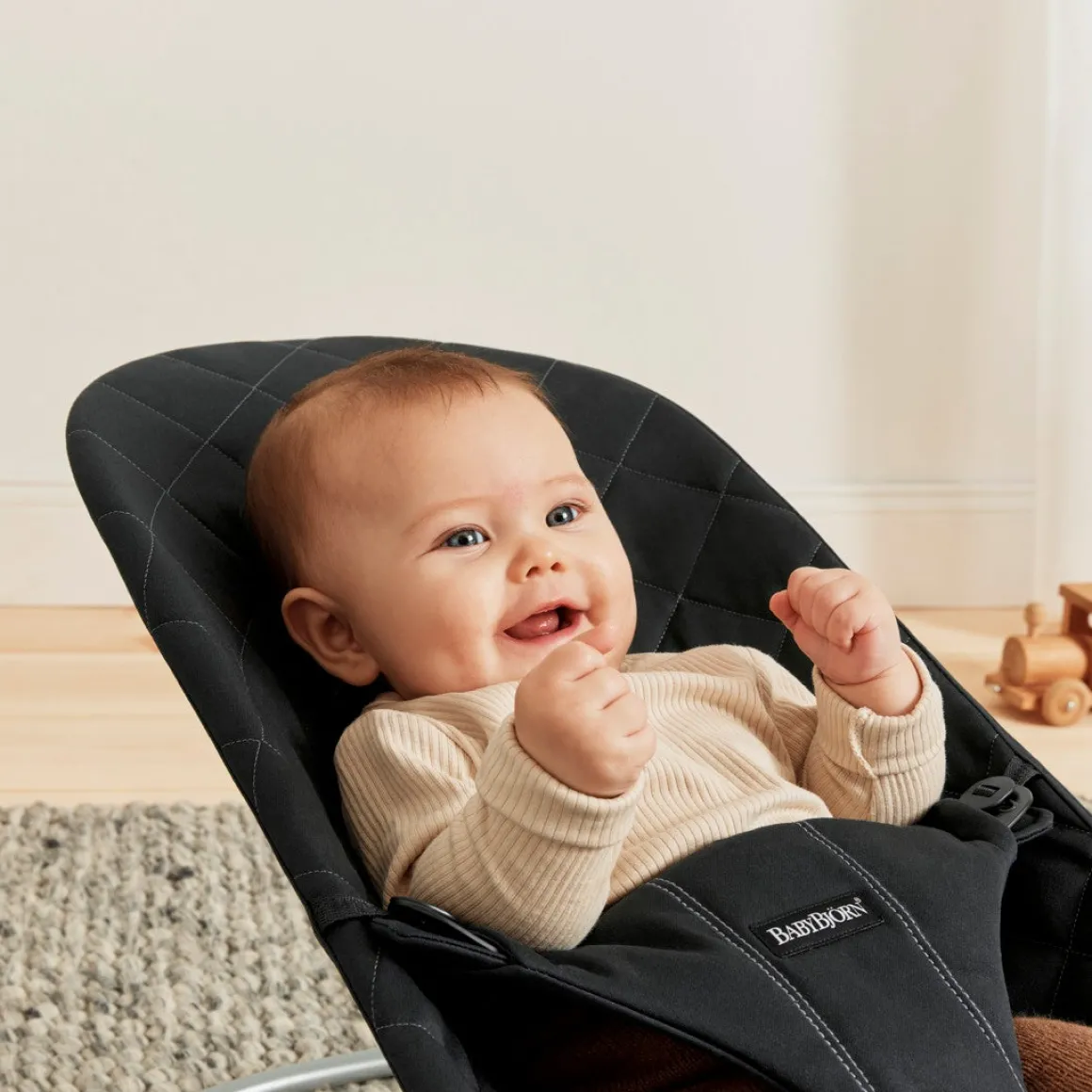 BabyBjörn Bliss Skråstol Woven Classic Quilt, Sort