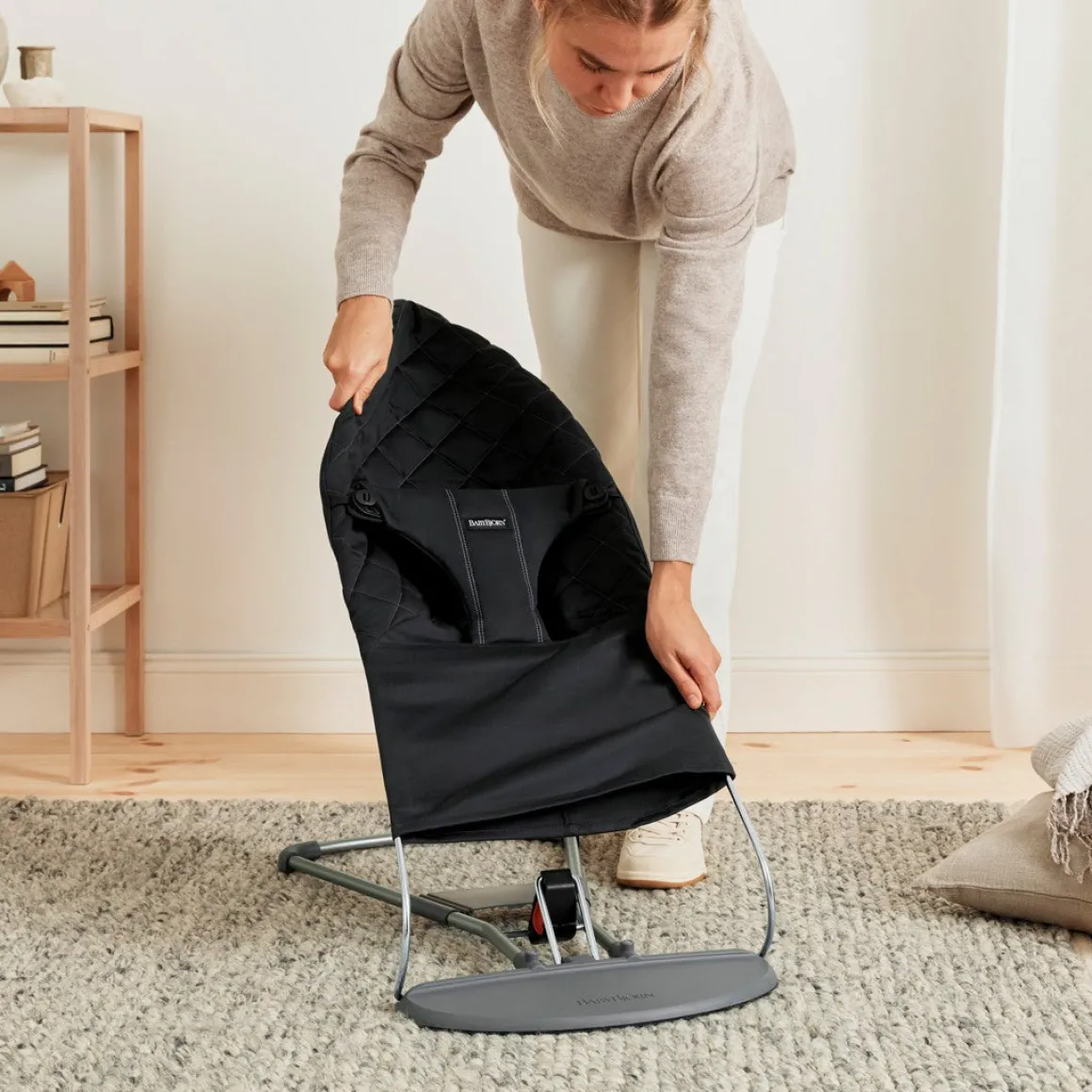 BabyBjörn Bliss Skråstol Woven Classic Quilt, Sort