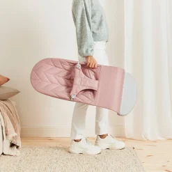 BabyBjörn Bliss Skråstol Woven Bladmønstret Quilt, Gammelrosa