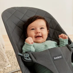 BabyBjörn Bliss Skråstol Woven Classic Quilt inkl. Sjove Øjne, Antracitgrå