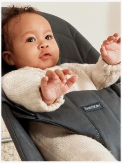 BabyBjörn Bliss Skråstol Woven Bladmønstret Quilt inkl. Sjove Øjne, Antracitgrå