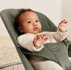 BabyBjörn Bliss Skråstol Woven Bladmønstret Quilt, Mørkegrøn