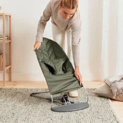 BabyBjörn Bliss Skråstol Woven Bladmønstret Quilt, Mørkegrøn