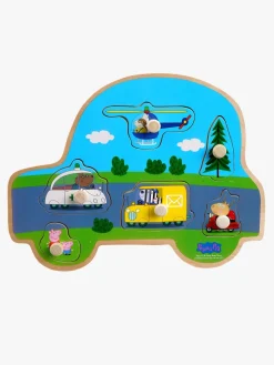 Barbo Toys Gurli Gris Knoppuslespil i Træ Transportmidler 6 Brikker