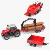 BB Junior Farmland Massey Fergusson 8740S Traktor med 3 Anhængere