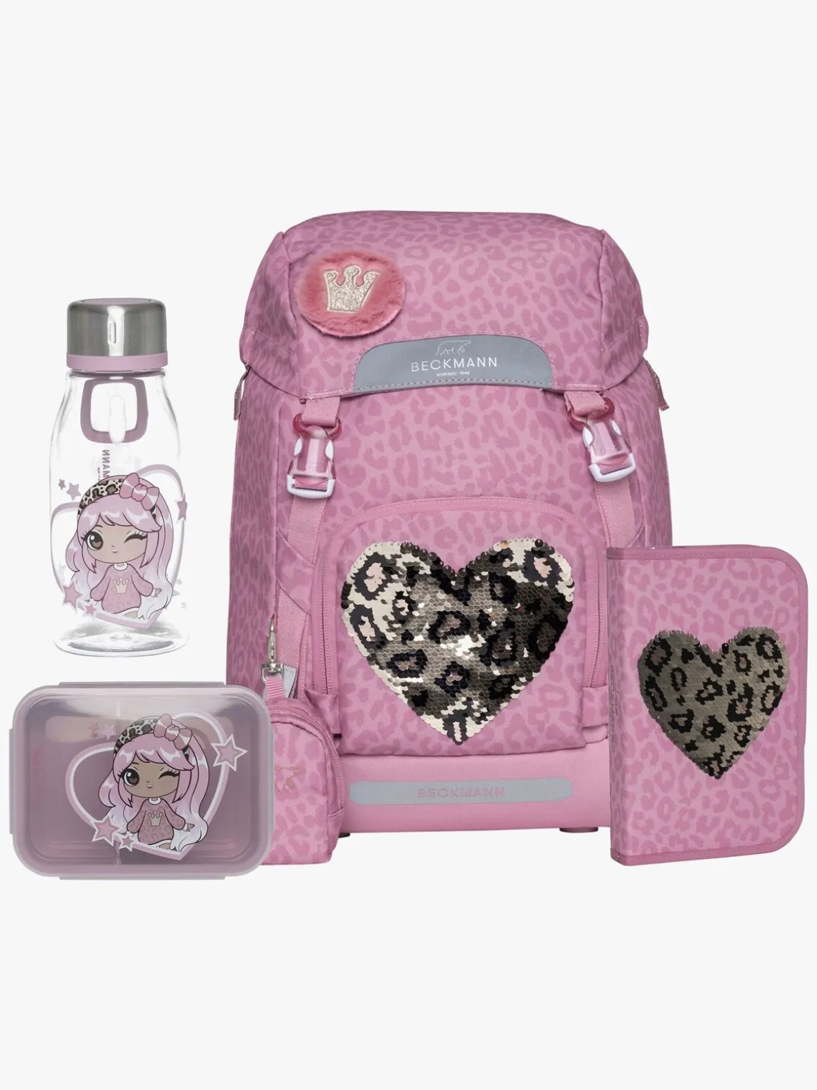 Beckmann Rygsæk 22L inkl Penalhus, Flaske & Madkasse, Furry