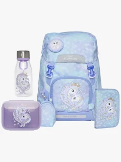 Beckmann Rygsæk 22L inkl Penalhus, Flaske & Madkasse, Unicorn Princess Ice Blue