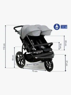 Beemoo Activity Twin Søskendevogn, Black/Dark Grey