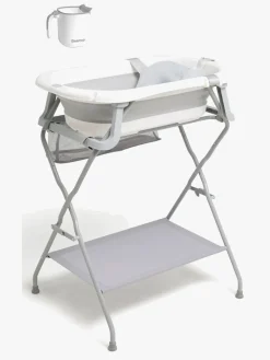 Beemoo CARE Assist Badekar Inkl. Badestøtte, Badestativ & Skyllekande, White/Grey