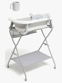 Beemoo CARE Assist Badekar Inkl. Badestøtte, Badestativ & Skyllekande, Grey/White