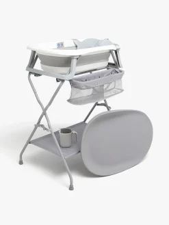 Beemoo CARE Assist Badekar inkl. Badestøtte Stativ Skyllekande & Puslehynde, White/Grey