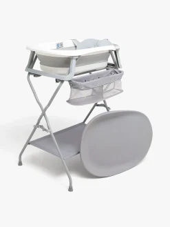 Beemoo CARE Assist Badekar inkl. Badestøtte Stativ Skyllekande & Puslehynde, White/Grey