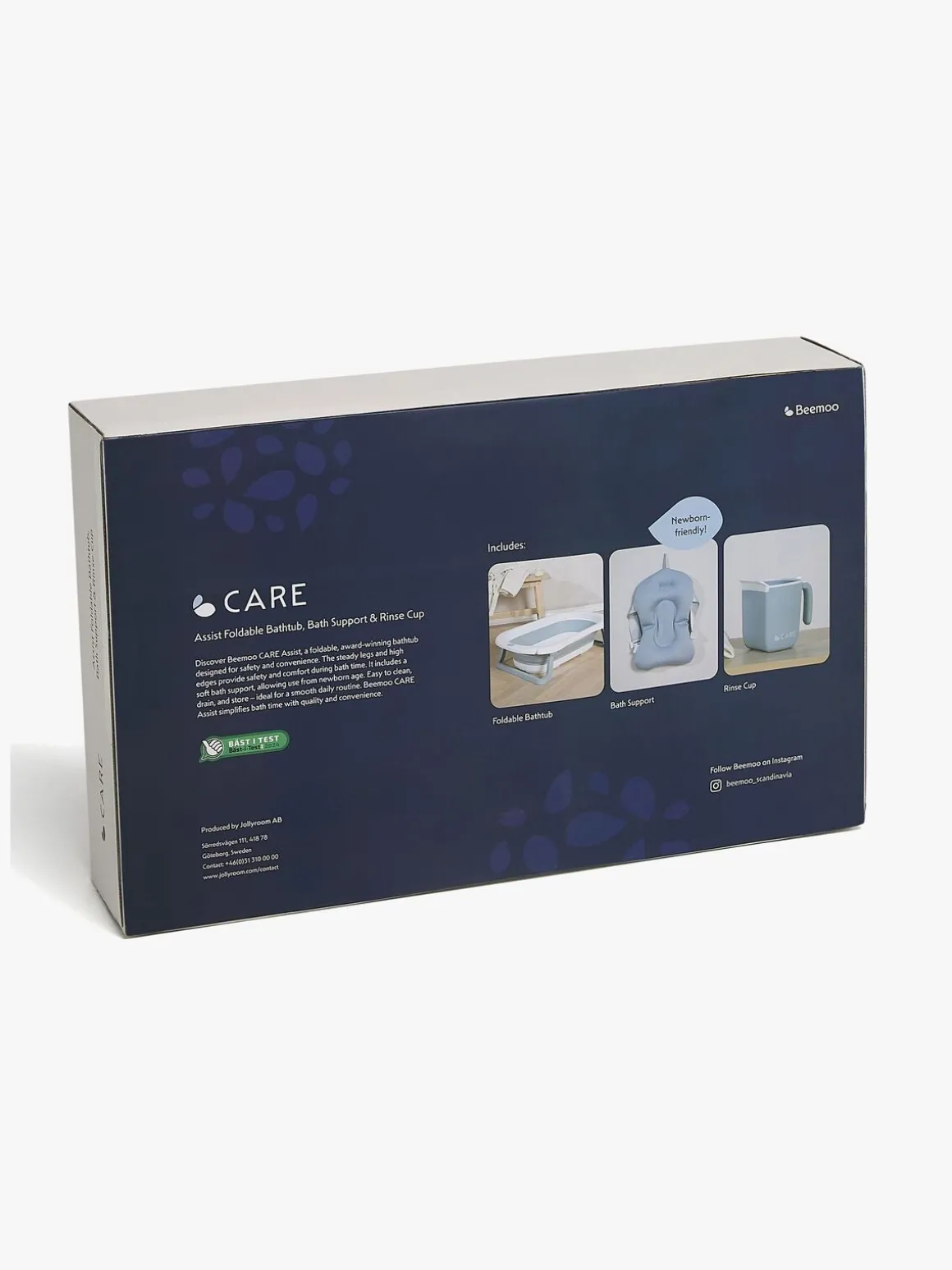 Beemoo CARE Assist Badekar inkl. Badestøtte & Skyllekande, Soft Green