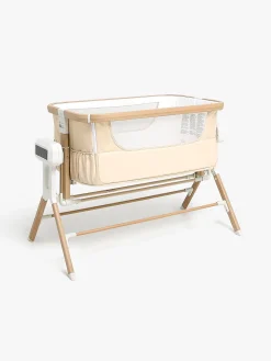 Beemoo CARE AutoMotion Bedside Crib, Beige/Wood
