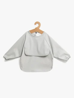 Beemoo CARE Bib  Langærmet Hagesmæk, Light Grey