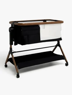 Beemoo CARE Luna Bedside Crib, Black/Ebony Oak