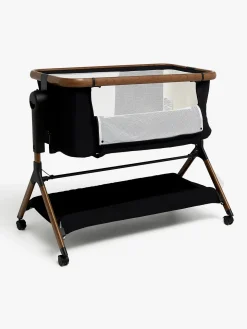 Beemoo CARE Luna Bedside Crib, Black/Ebony Oak