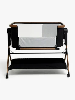 Beemoo CARE Luna Bedside Crib, Black/Ebony Oak