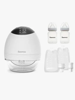 Beemoo CARE Wearable LED Elektrisk Brystpumpe Single inkl. Modermælksposer 30-pak & Flasker 2-pak