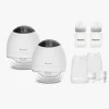 Beemoo CARE Wearable LED Elektrisk Brystpumpe Dobbelt inkl. Modermælksposer 30-pak & Flasker 2-pak