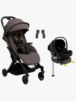 Beemoo Easy Fly Lux 4 Klapvogn Inkl. Route i-Size Autostol Baby & Base, Gull Grey/Black Stone