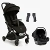 Beemoo Easy Fly Lux 4 Klapvogn inkl Route i-Size Autostol Baby, Jet Black/Black Stone