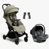 Beemoo Easy Fly Lux 4 Klapvogn Inkl. Route i-Size Autostol Baby, Spring Green/Mineral Grey