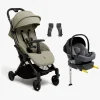 Beemoo Easy Fly Lux 4 Klapvogn Inkl. Route i-Size Autostol Baby & Base, Spring Green/Mineral Grey