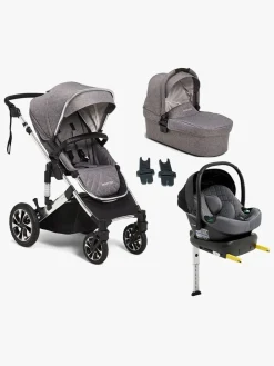 Beemoo Maxi 4 Duovogn inkl. Route i-Size Autostol Baby & ISOFIX Base, Grey Silver/Mineral Gray