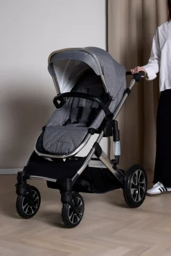 Beemoo Maxi 4 Duovogn inkl. Route i-Size Autostol Baby & ISOFIX Base, Grey Silver/Mineral Gray
