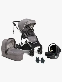Beemoo Maxi 4 Duovogn inkl. Route i-Size Autostol Baby, Grey Silver/Black Stone