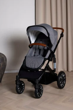 Beemoo Maxi 4 Duovogn inkl. Route i-Size Autostol Baby & ISOFIX Base, Grey Black/Mineral Gray