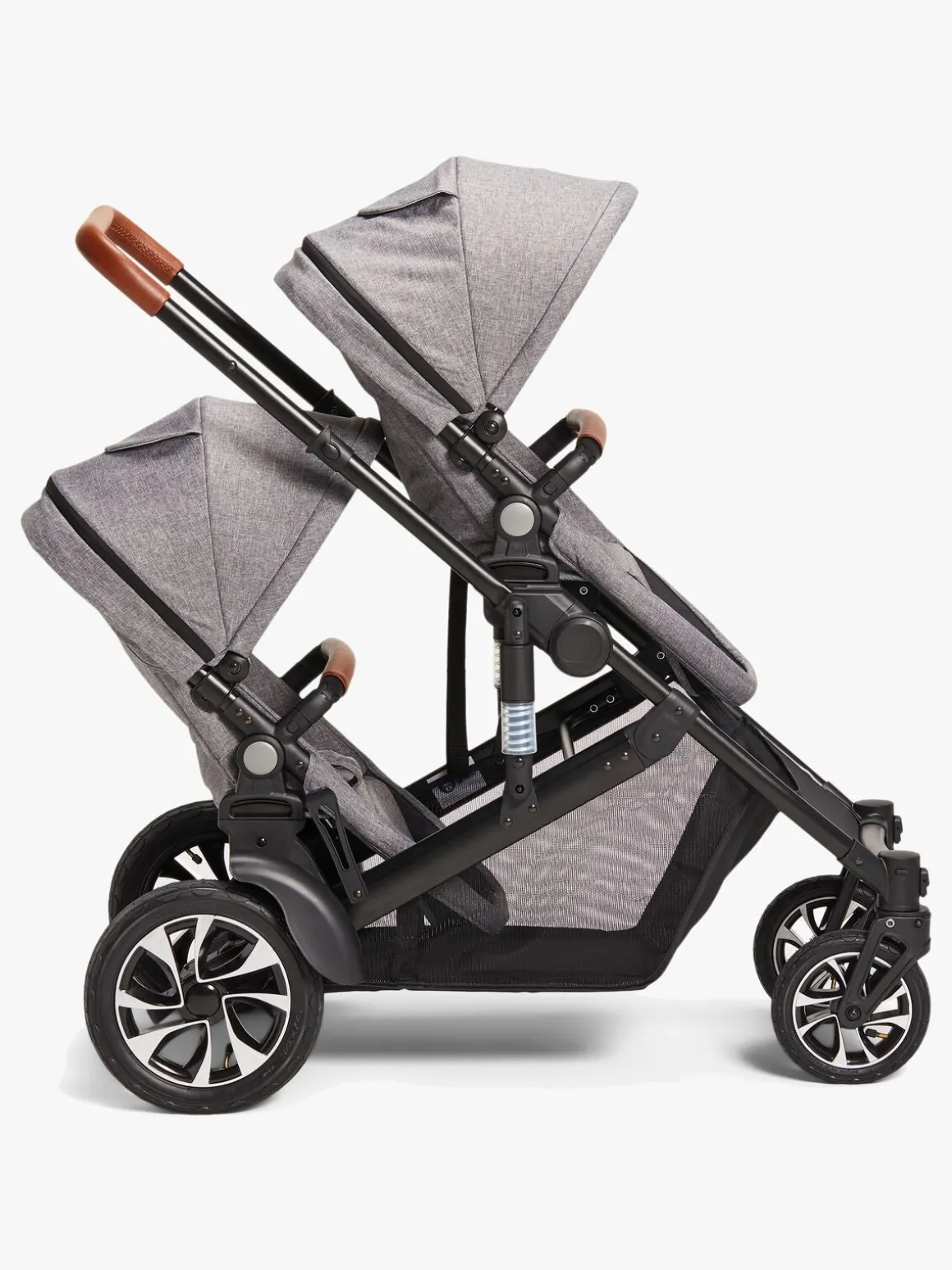 Beemoo Maxi 4 Twin Søskendevogn, Grey Melange/Black