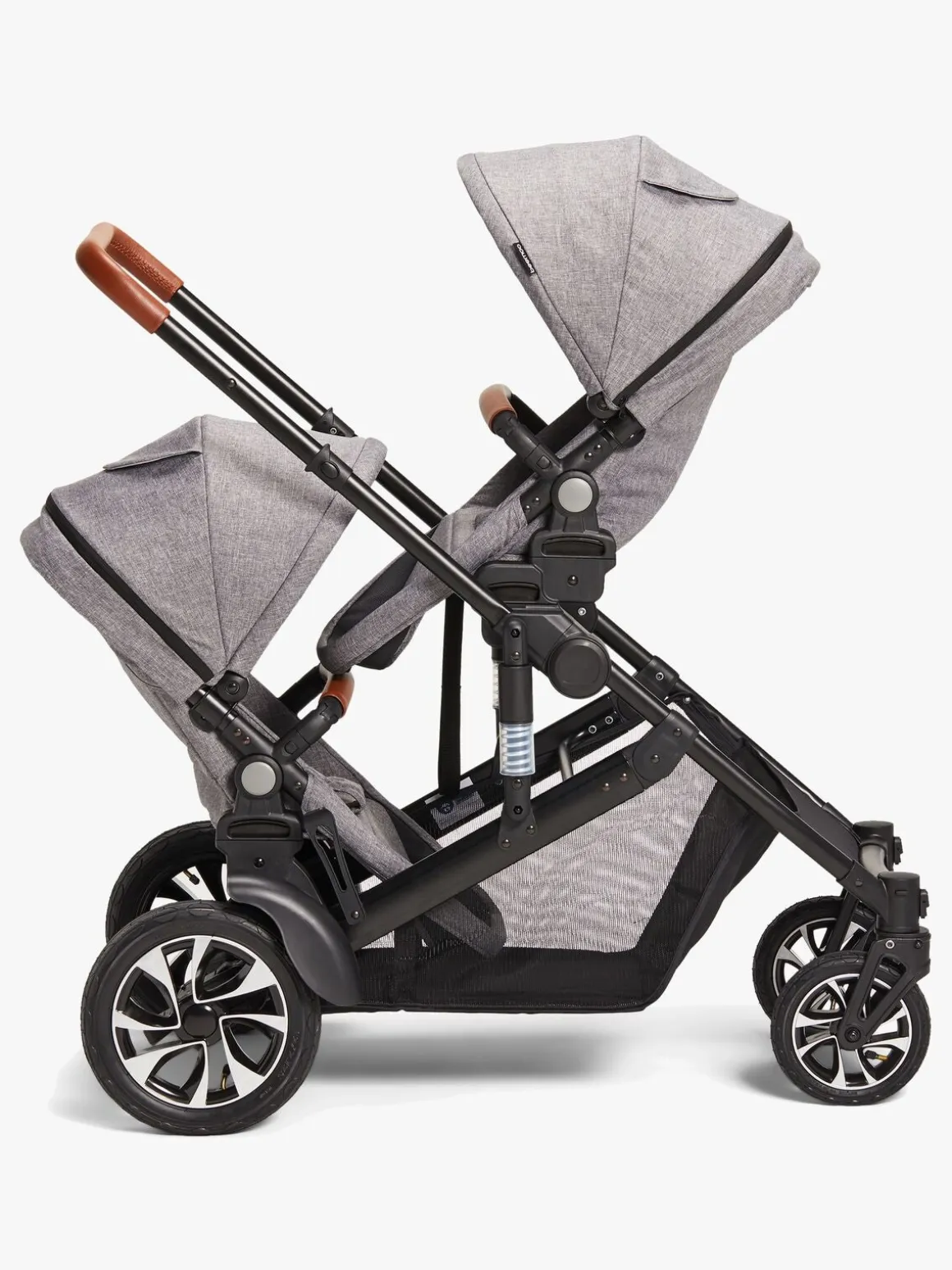 Beemoo Maxi 4 Twin Søskendevogn, Grey Melange/Black