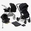 Beemoo Move 2-in-1 Kombivogn inkl. Route i-Size Autostol Baby & ISOFIX Base, Black/Black Stone