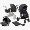 Beemoo Move 2-in-1 Kombivogn inkl. Route i-Size Autostol Baby, Asphalt/Mineral Grey