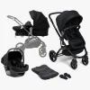 Beemoo Move 2-in-1 Kombivogn inkl. Route i-Size Autostol Baby, Black/Black Stone