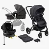 Beemoo Move 2-in-1 Kombivogn inkl. Route i-Size Autostol Baby & ISOFIX Base, Asphalt/Black Stone