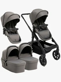 Beemoo Pro Max Søskendevogn inkl. Liggedele, Mocha Grey