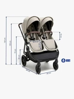 Beemoo Pro Twin 2 Søskendevogn, Latte Beige