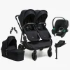 Beemoo Pro Twin 2 Søskendevogn inkl. Cybex Aton B2 & Base, Coffee Black