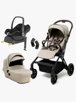 Beemoo Pro Twist Duovogn Inkl. MaxiCosi CabrioFix Autostol Baby & Base, Latte Beige/Essential Black