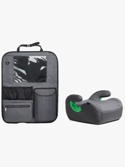 Beemoo Raise 2 i-Size Selepude inkl. Beemoo Deluxe Sædebeskytter med Opbevaring, Mineral Grey