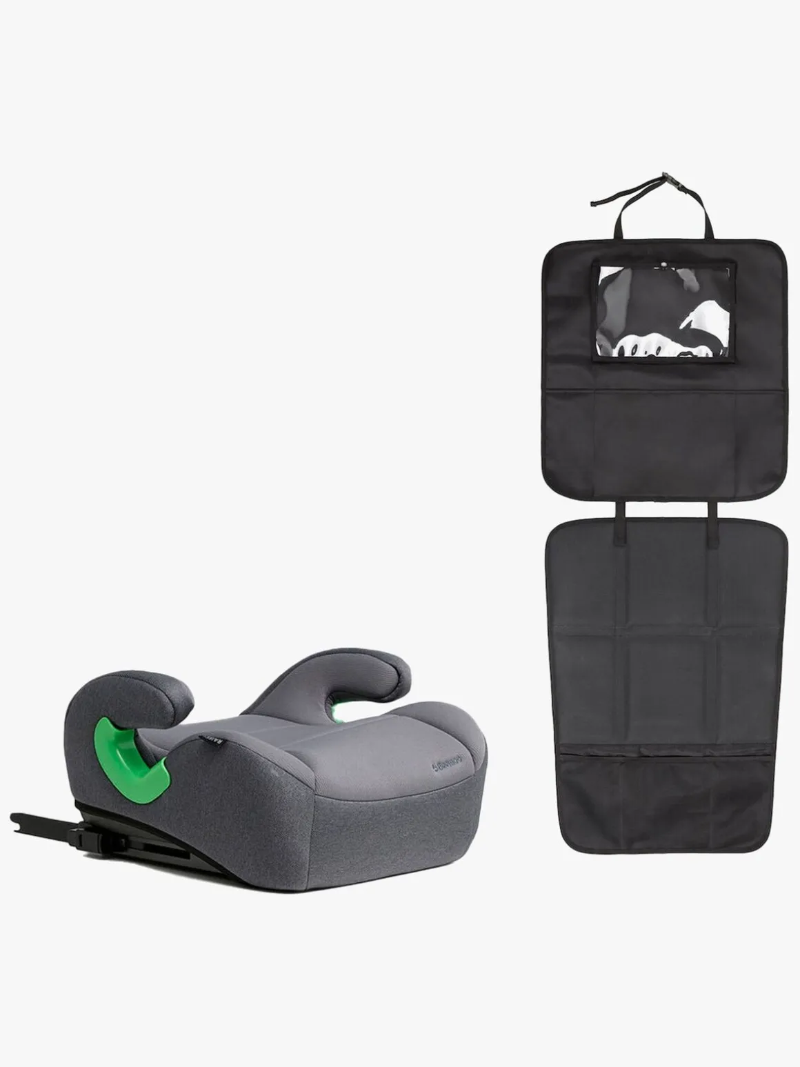 Beemoo Raise 2 i-Size Selepude ISOFIX inkl. Beemoo 3-i-1 Sædebeskytter, Mineral Grey/Black