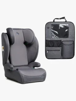 Beemoo Ride i-Size Autostol inkl. Beemoo Deluxe Sædebeskytter med Opbevaring, Mineral Grey